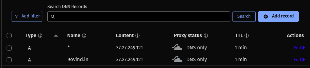 DNS config